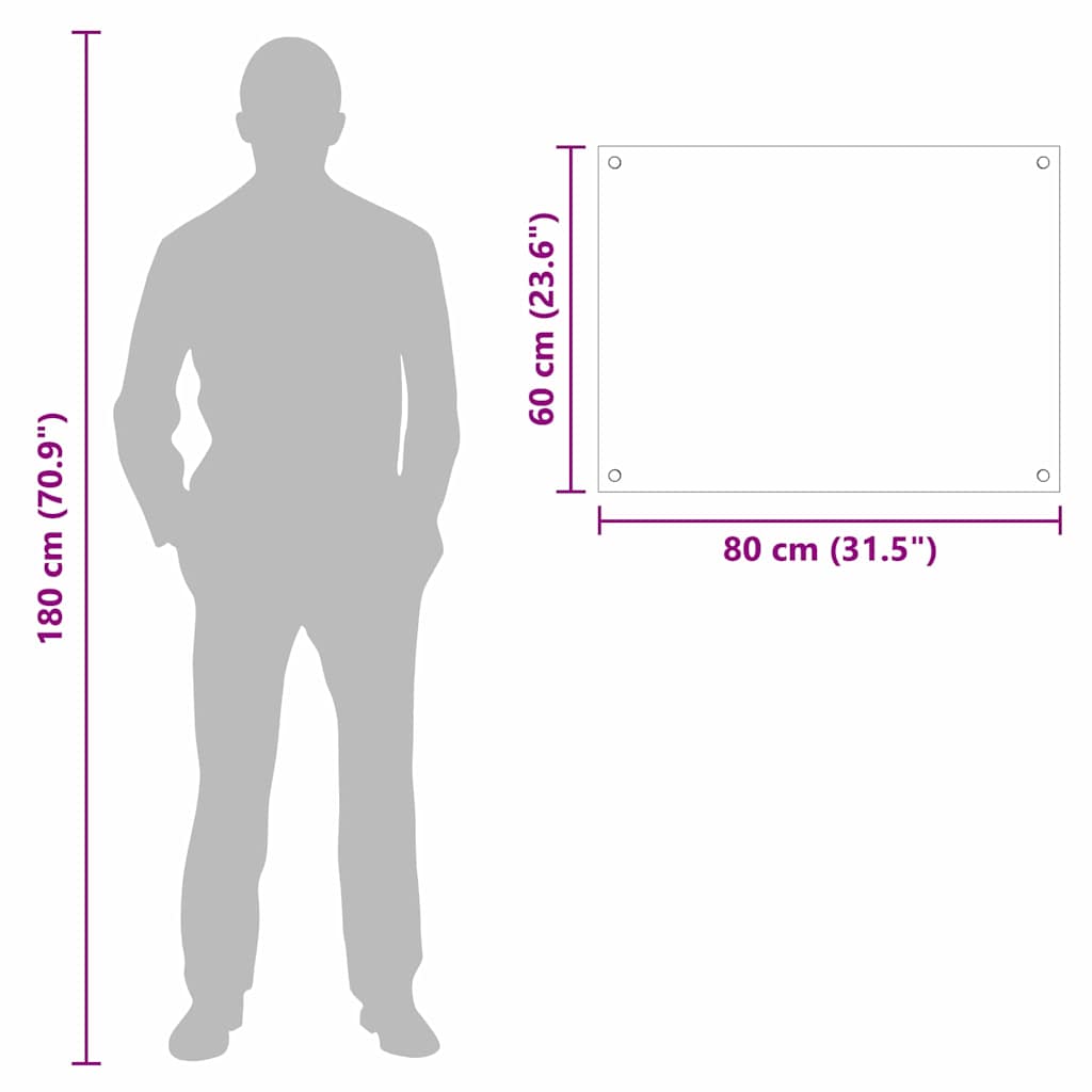 Spate de bucătărie Alb 80 x 60 x 0,8 cm sticlă securizată GartenMobel Dekor