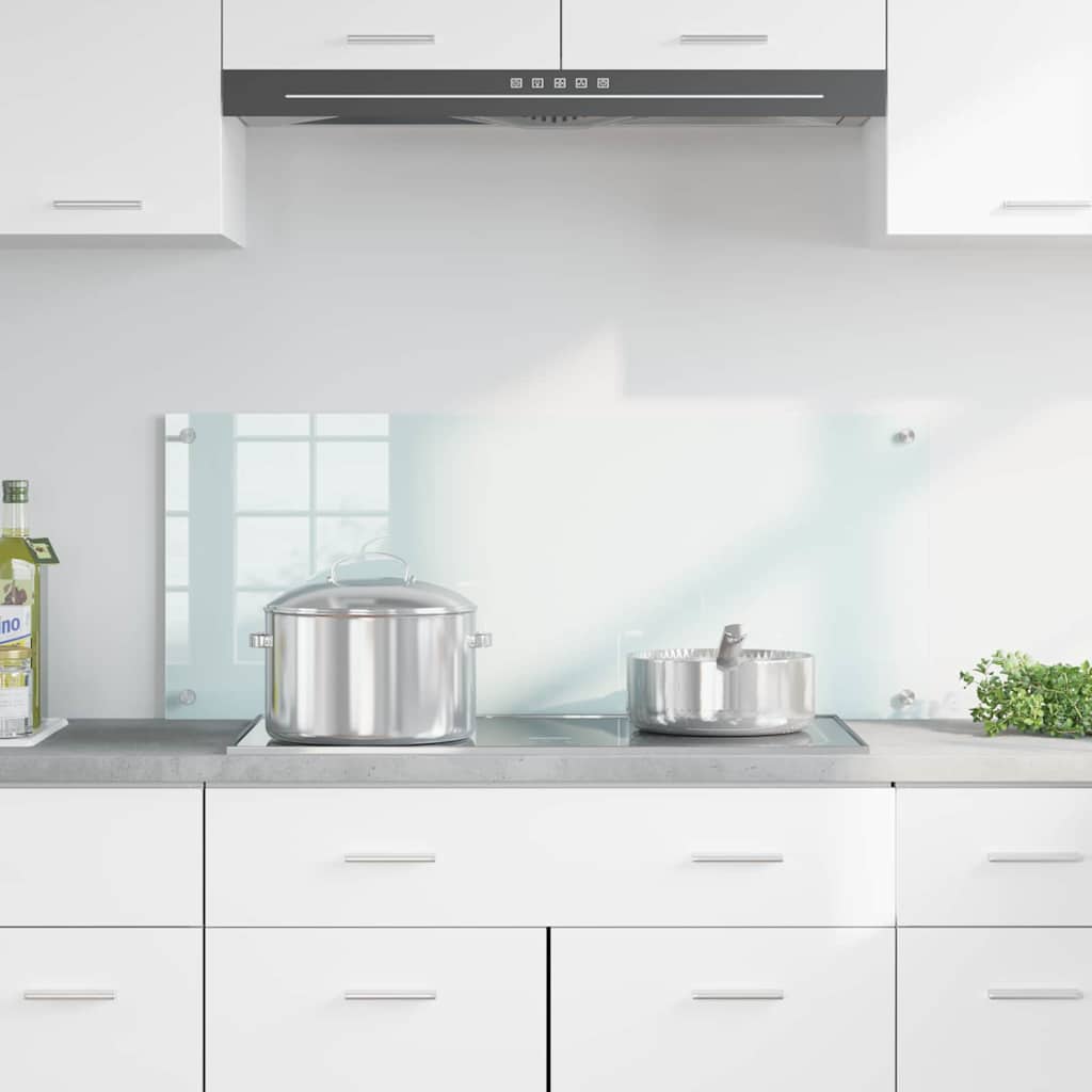 Spate de bucătărie Alb 100 x 40 x 0,8 cm sticlă securizată GartenMobel Dekor