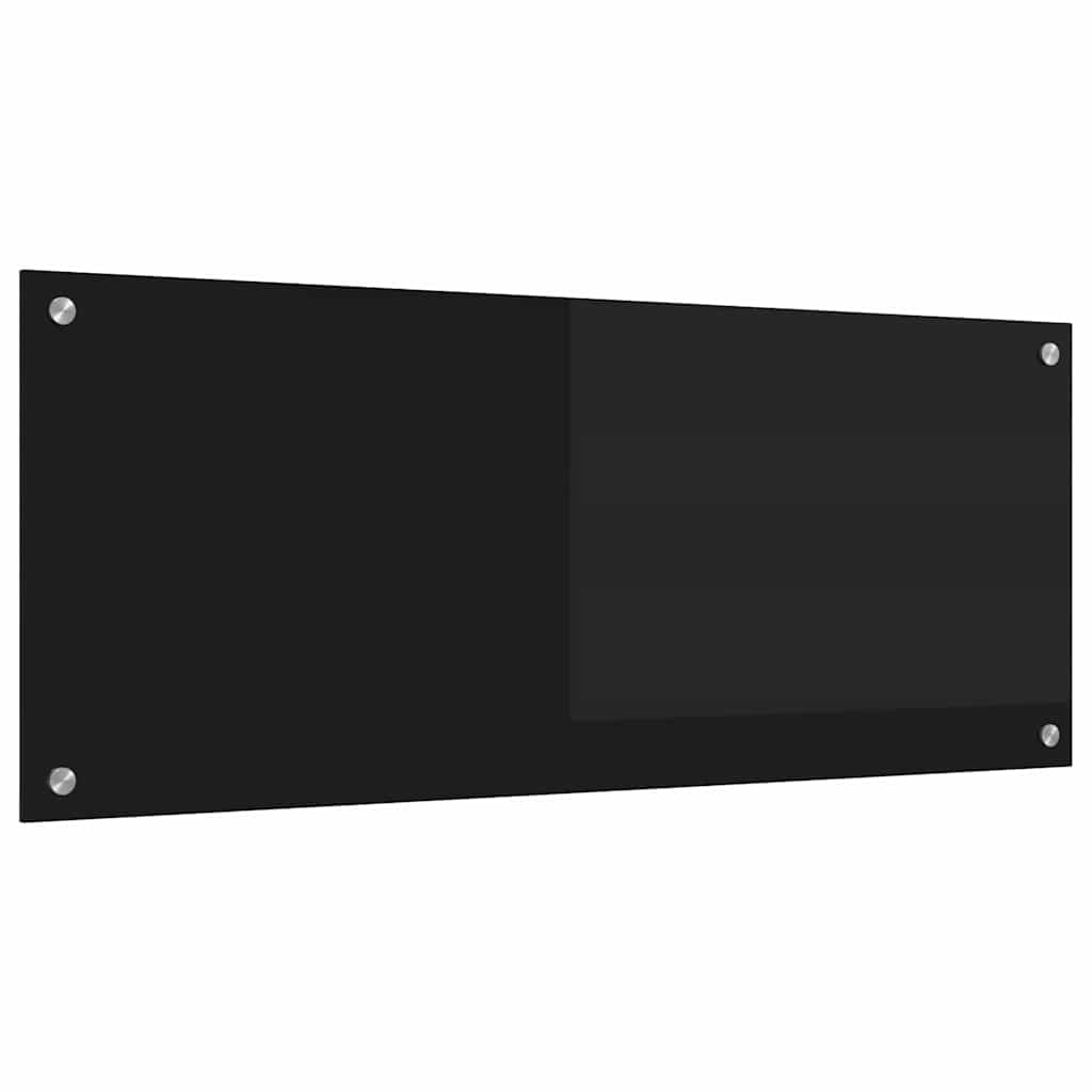 Spate de bucătărie Negru 100 x 40 x 0,8 cm sticlă securizată GartenMobel Dekor