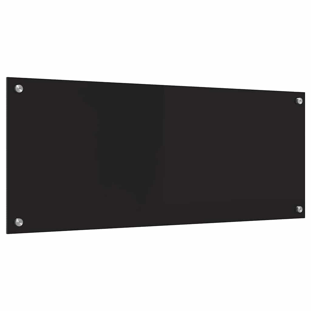 Spate de bucătărie Negru 100 x 40 x 0,8 cm sticlă securizată GartenMobel Dekor