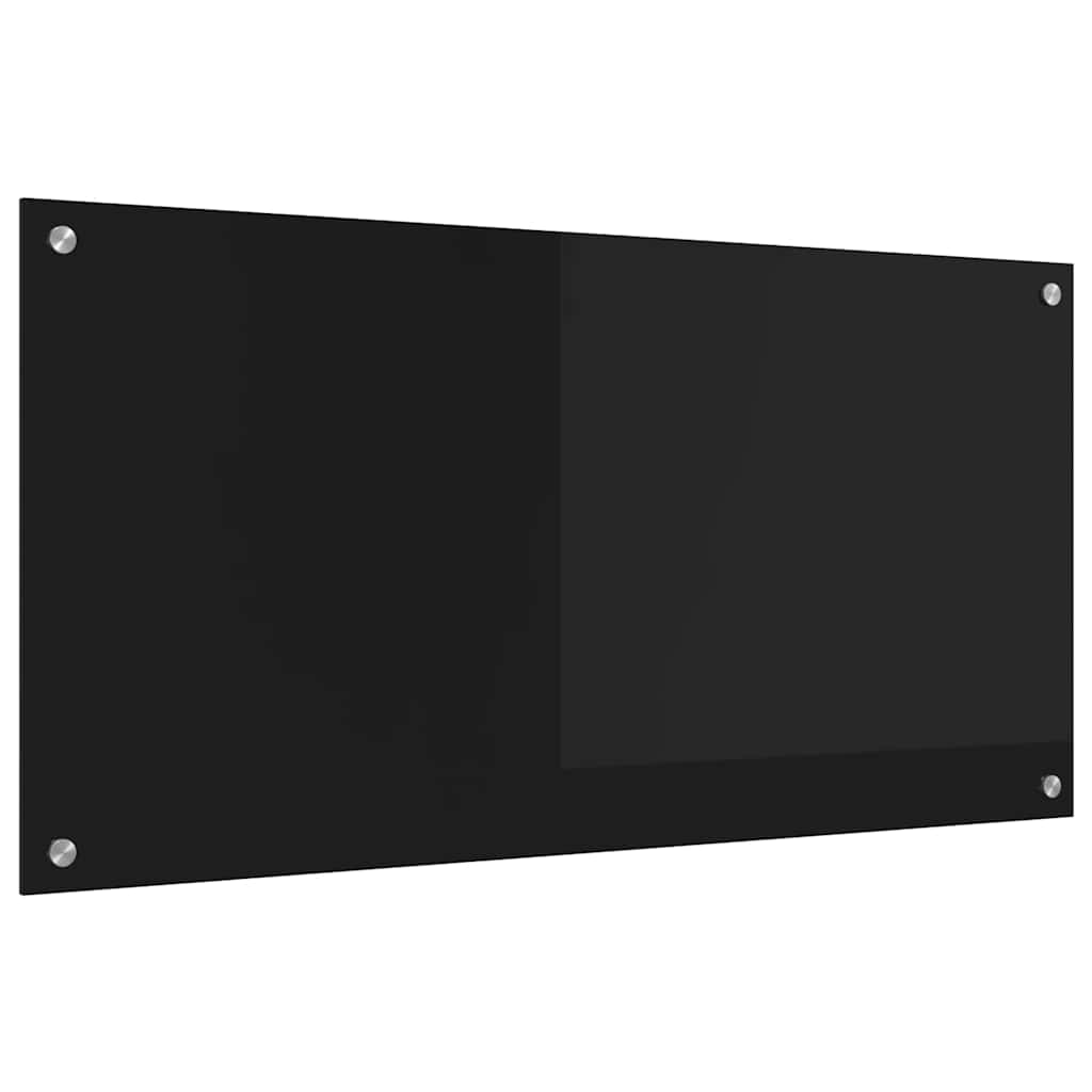 Spate de bucătărie Negru 100 x 50 x 0,8 cm sticlă securizată GartenMobel Dekor