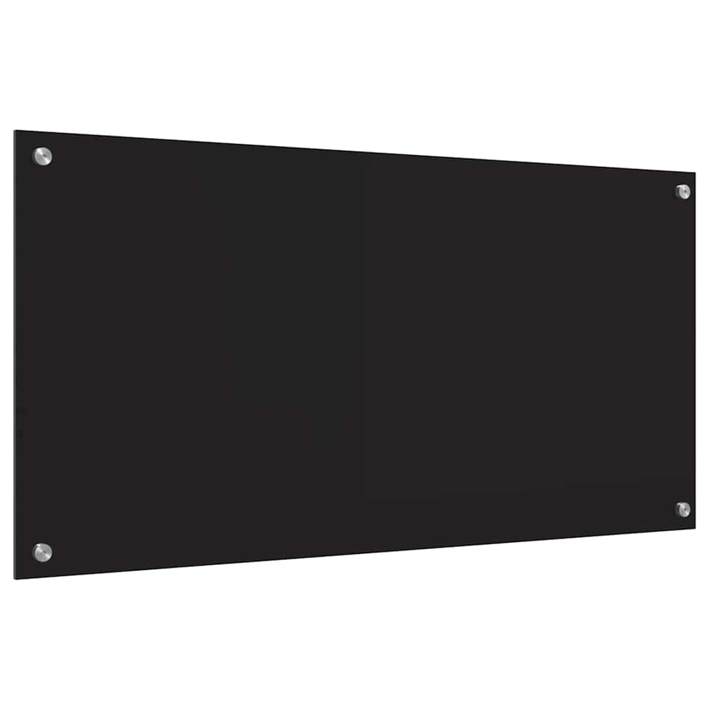 Spate de bucătărie Negru 100 x 50 x 0,8 cm sticlă securizată GartenMobel Dekor