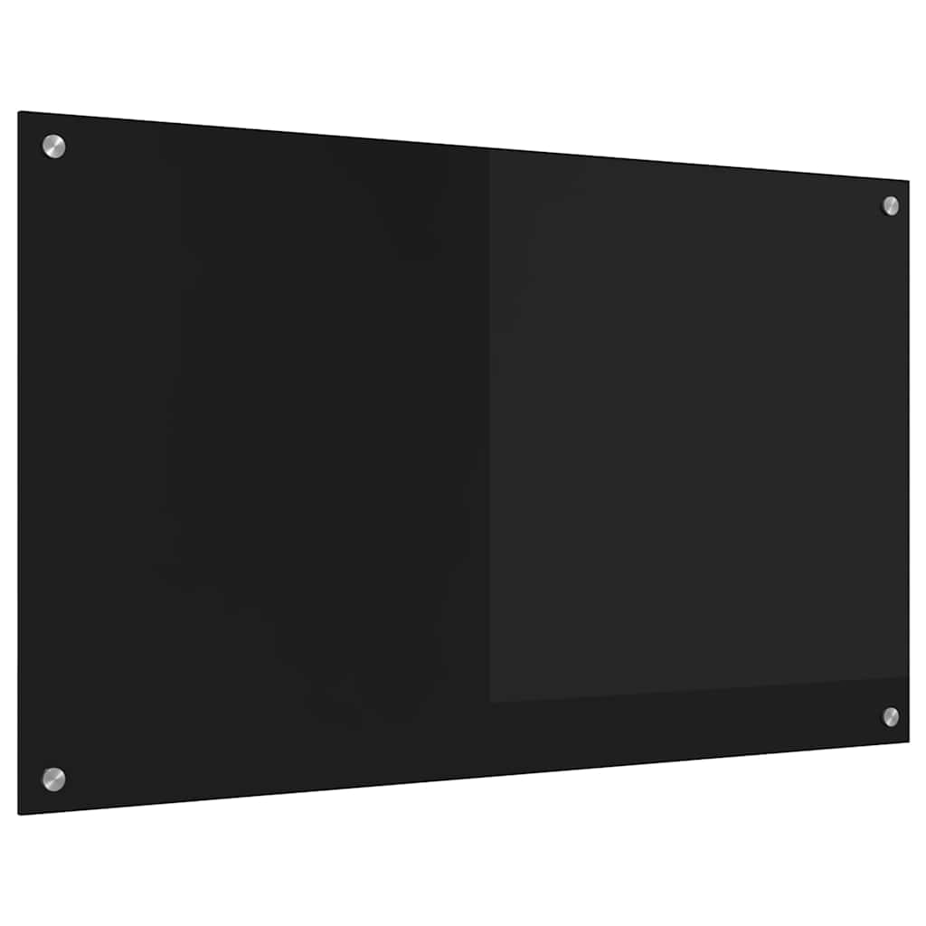 Spate de bucătărie Negru 100 x 60 x 0,8 cm sticlă securizată GartenMobel Dekor