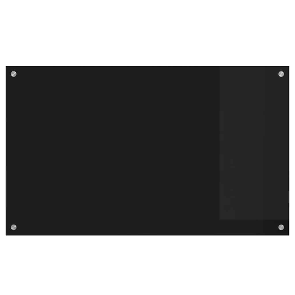 Spate de bucătărie Negru 100 x 60 x 0,8 cm sticlă securizată GartenMobel Dekor