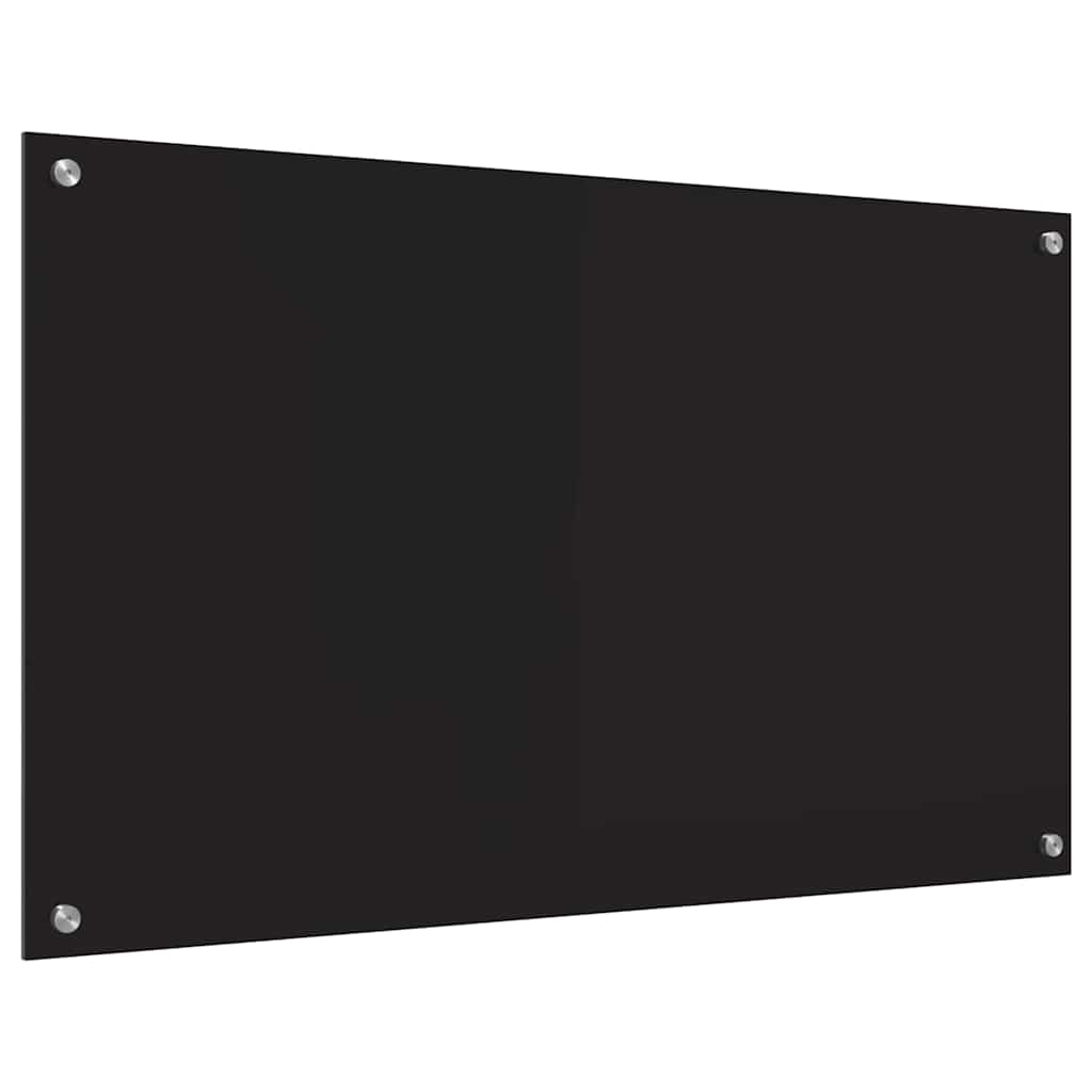 Spate de bucătărie Negru 100 x 60 x 0,8 cm sticlă securizată GartenMobel Dekor