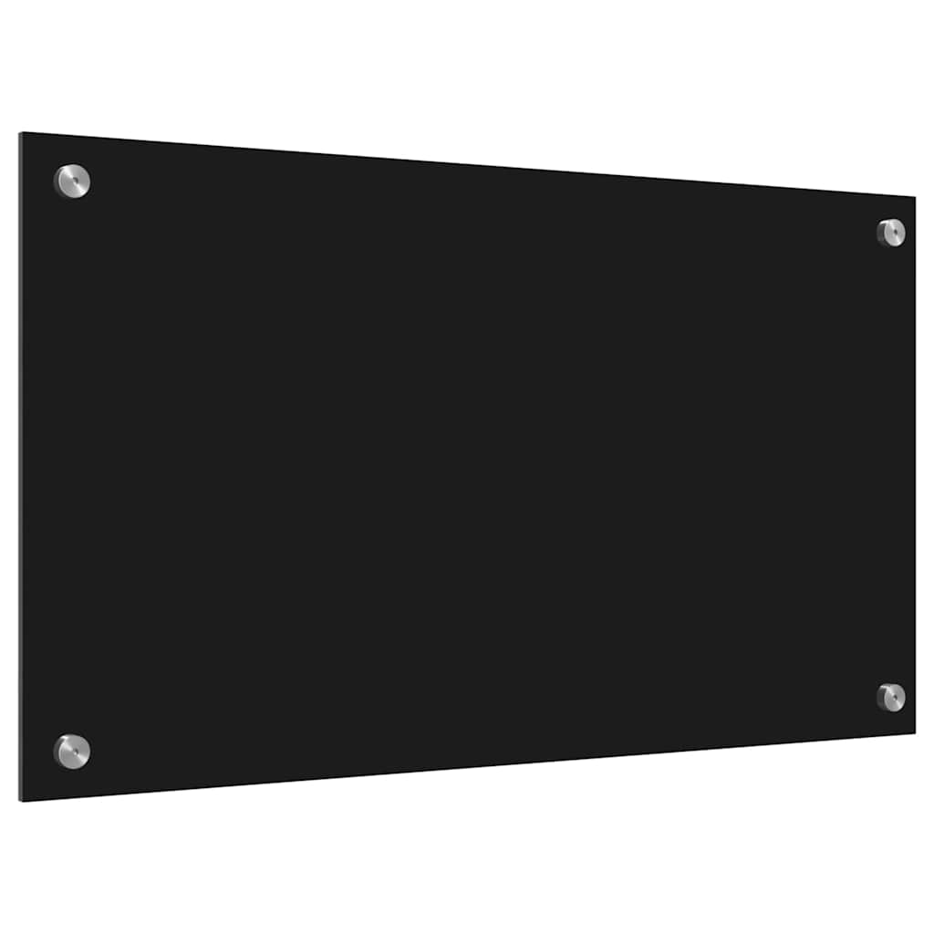 Spate de bucătărie Negru 70 x 40 x 0,8 cm sticlă securizată GartenMobel Dekor