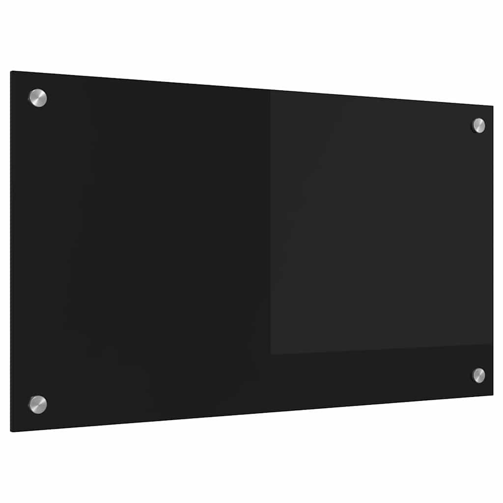 Spate de bucătărie Negru 70 x 40 x 0,8 cm sticlă securizată GartenMobel Dekor