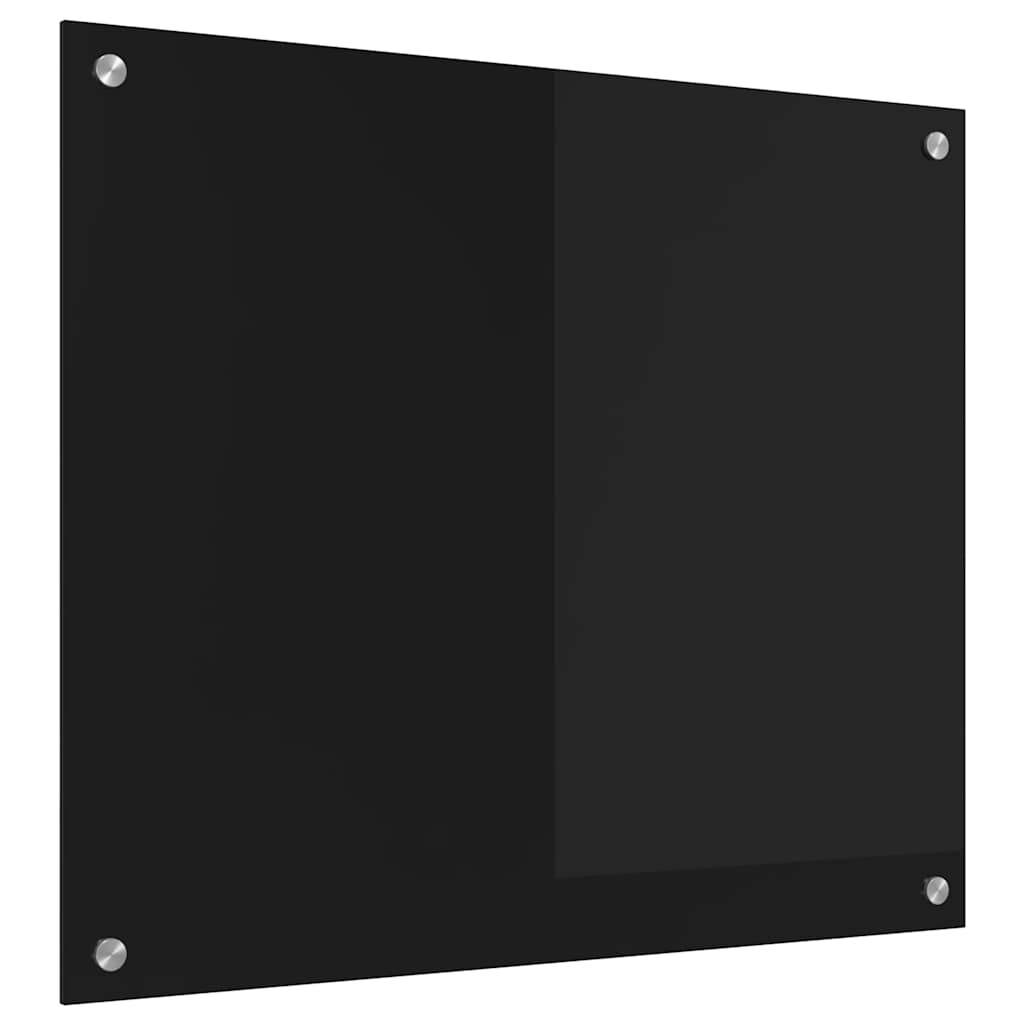 Spate de bucătărie Negru 70 x 60 x 0,8 cm sticlă securizată GartenMobel Dekor