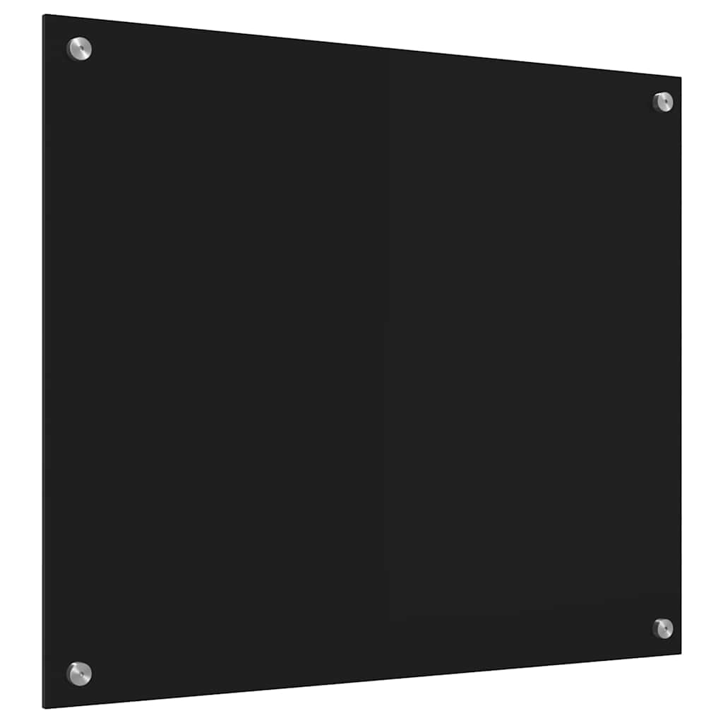 Spate de bucătărie Negru 70 x 60 x 0,8 cm sticlă securizată GartenMobel Dekor