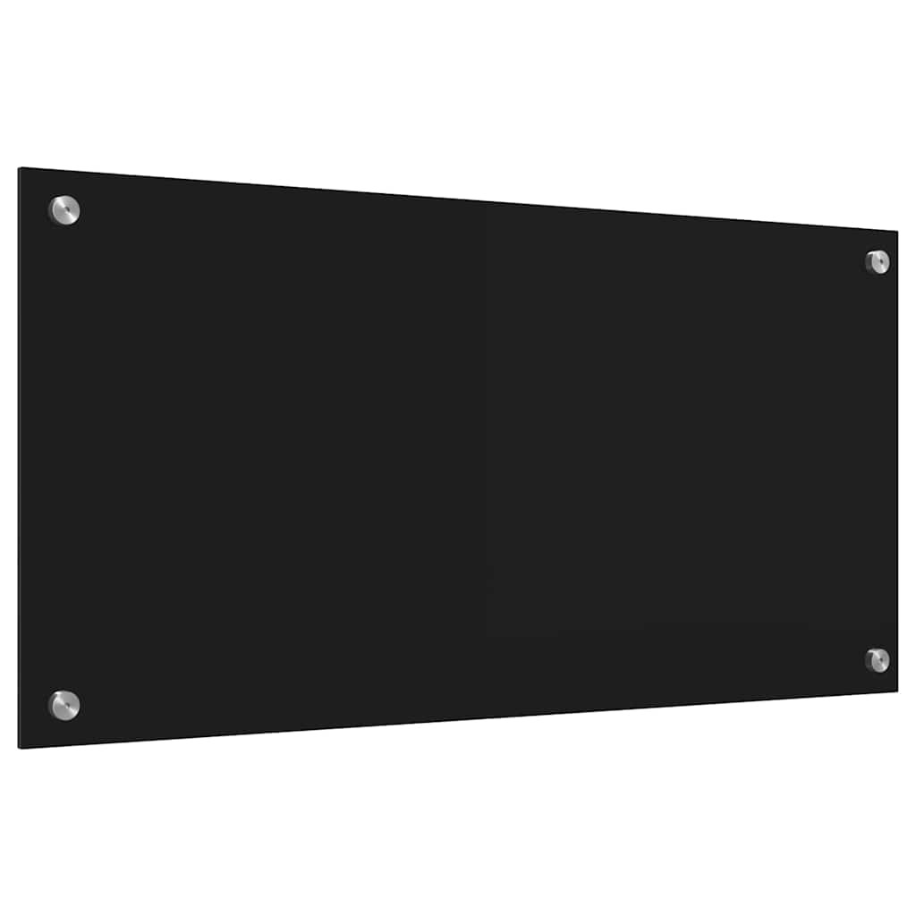 Spate de bucătărie Negru 80 x 40 x 0,8 cm sticlă securizată GartenMobel Dekor
