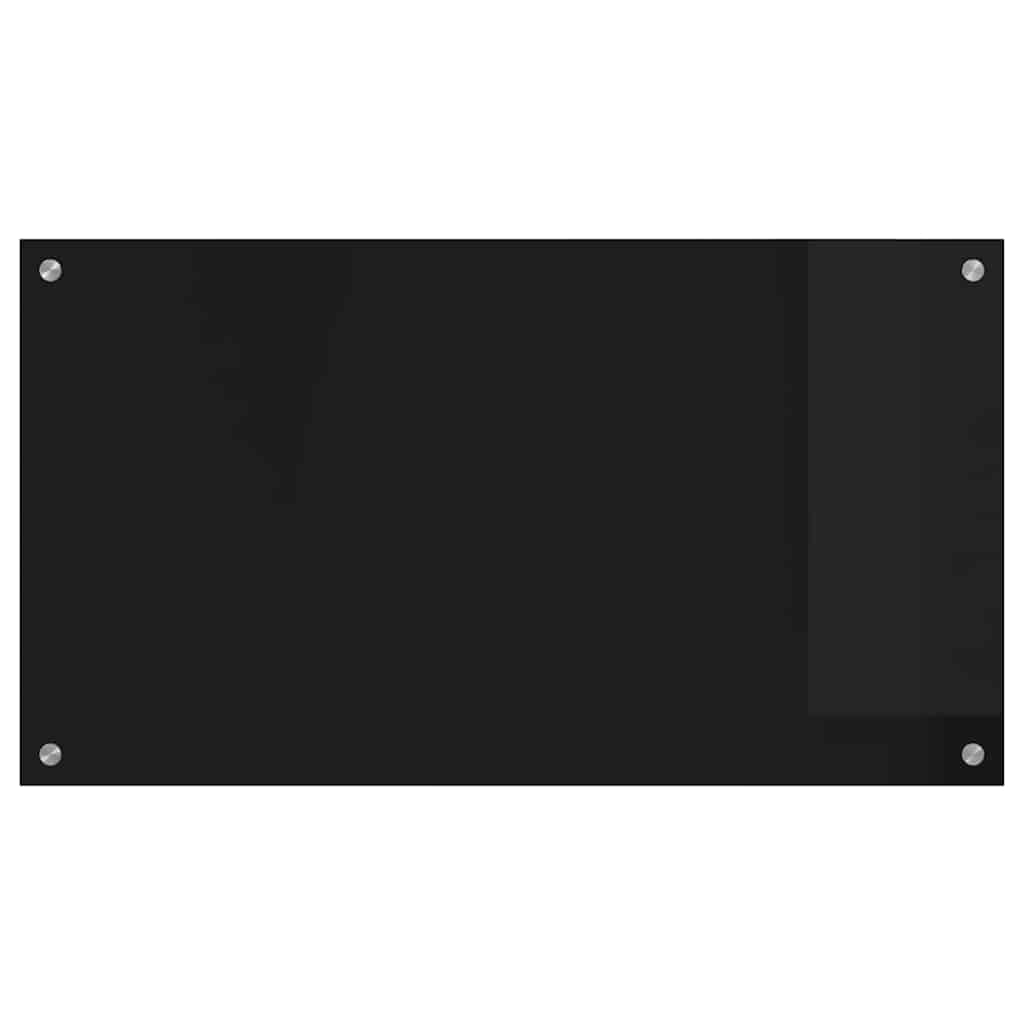 Spate de bucătărie Negru 90 x 50 x 0,8 cm sticlă securizată GartenMobel Dekor