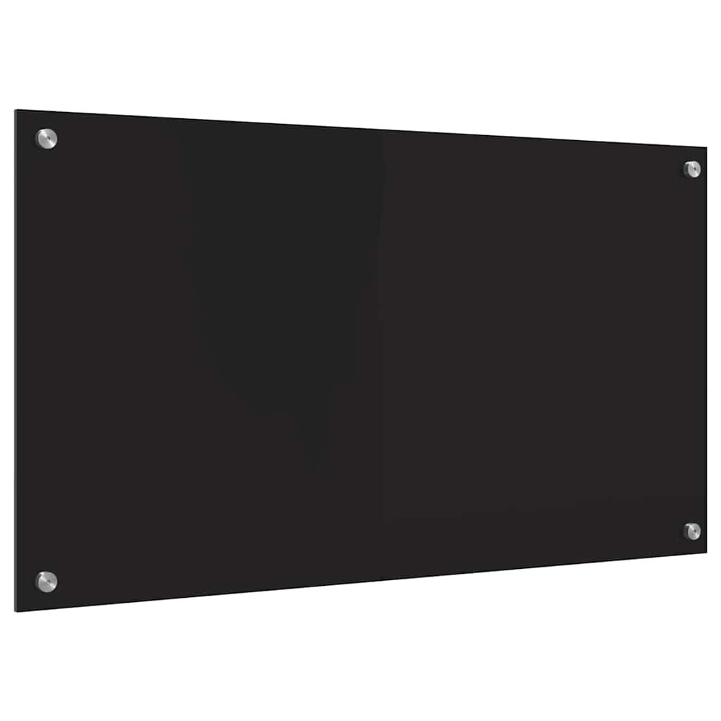 Spate de bucătărie Negru 90 x 50 x 0,8 cm sticlă securizată GartenMobel Dekor