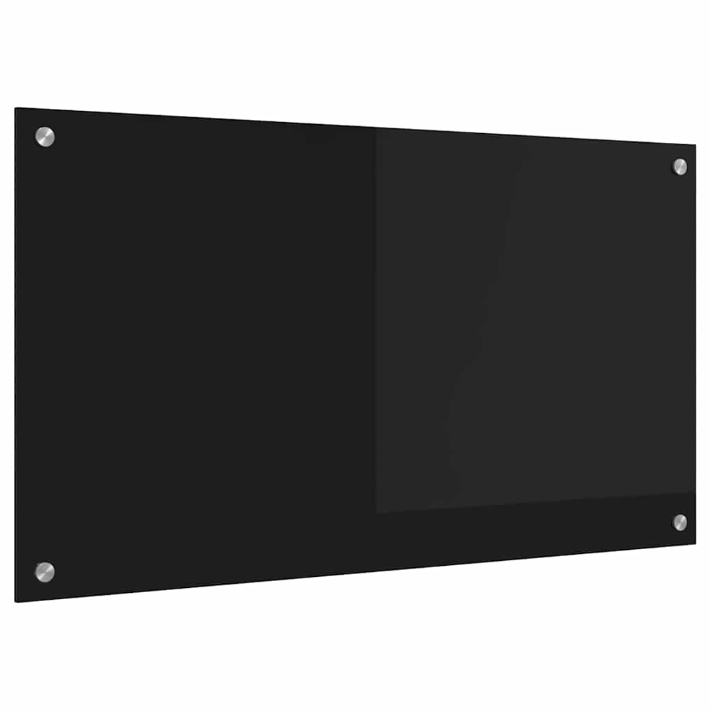 Spate de bucătărie Negru 90 x 50 x 0,8 cm sticlă securizată GartenMobel Dekor