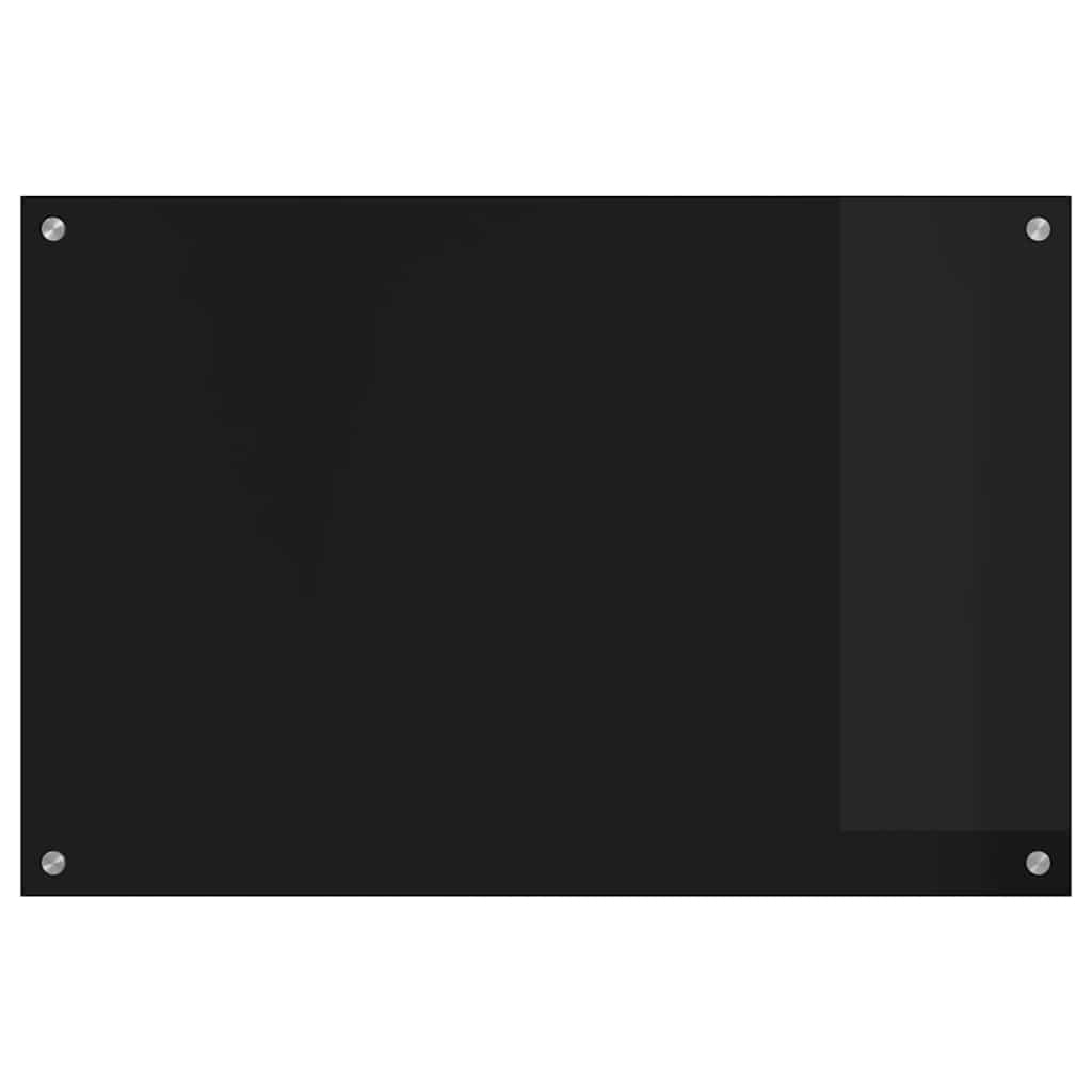 Spate de bucătărie Negru 90 x 60 x 0,8 cm sticlă securizată GartenMobel Dekor
