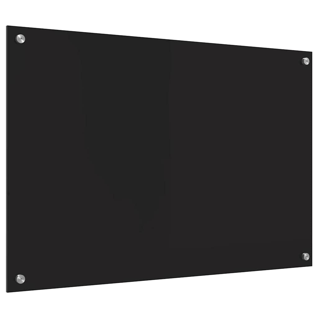 Spate de bucătărie Negru 90 x 60 x 0,8 cm sticlă securizată GartenMobel Dekor