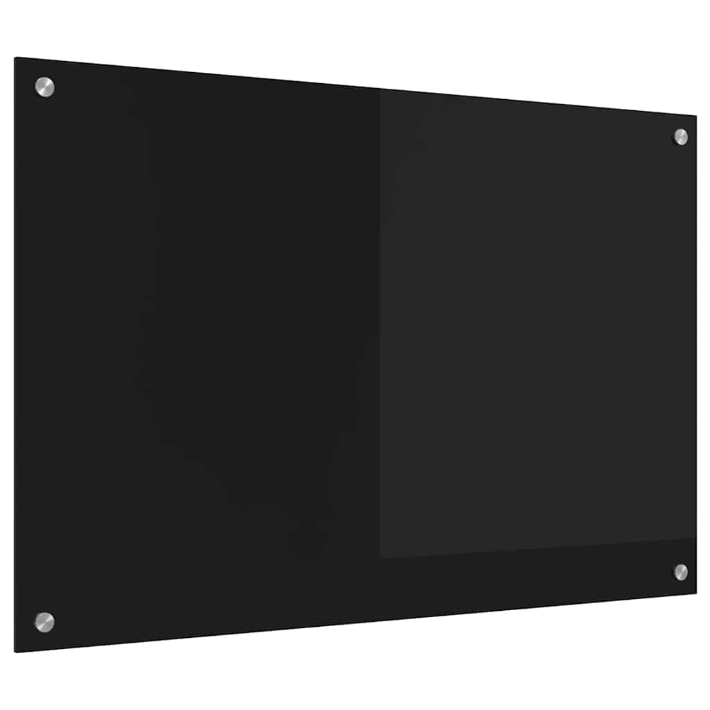 Spate de bucătărie Negru 90 x 60 x 0,8 cm sticlă securizată GartenMobel Dekor