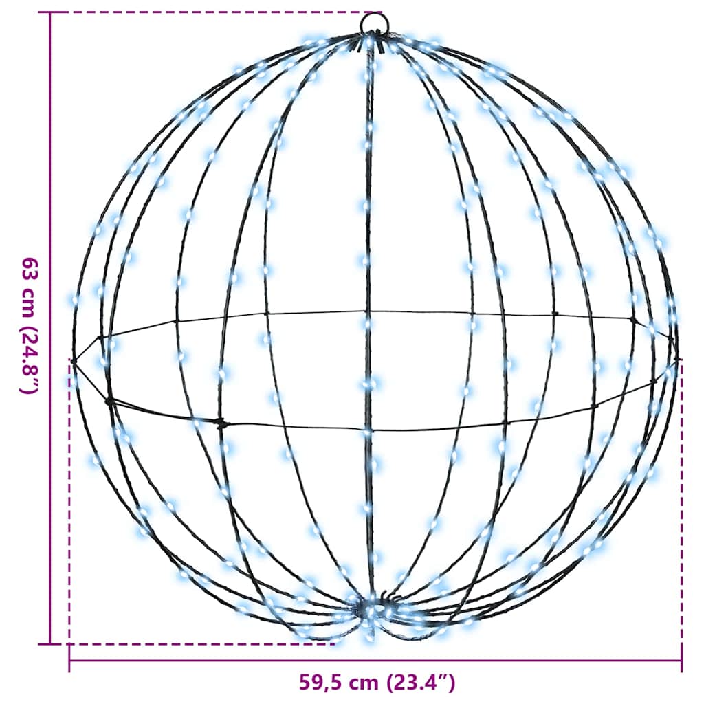 Bola cu 192 LED Alb rece 60 cm Metal GartenMobel Dekor