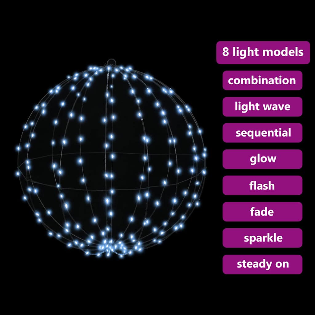 Bola cu 192 LED Alb rece 60 cm Metal GartenMobel Dekor