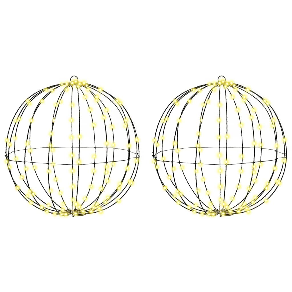 Bola cu 320 LED 2 pcs Alb cald 50 cm Metal GartenMobel Dekor