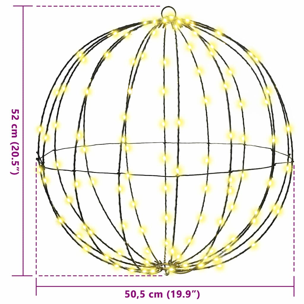 Bola cu 320 LED 2 pcs Alb cald 50 cm Metal GartenMobel Dekor