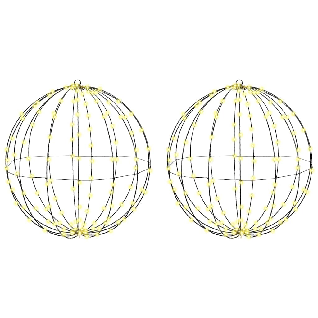 Bola cu 384 LED 2 pcs Alb cald 60 cm Metal GartenMobel Dekor