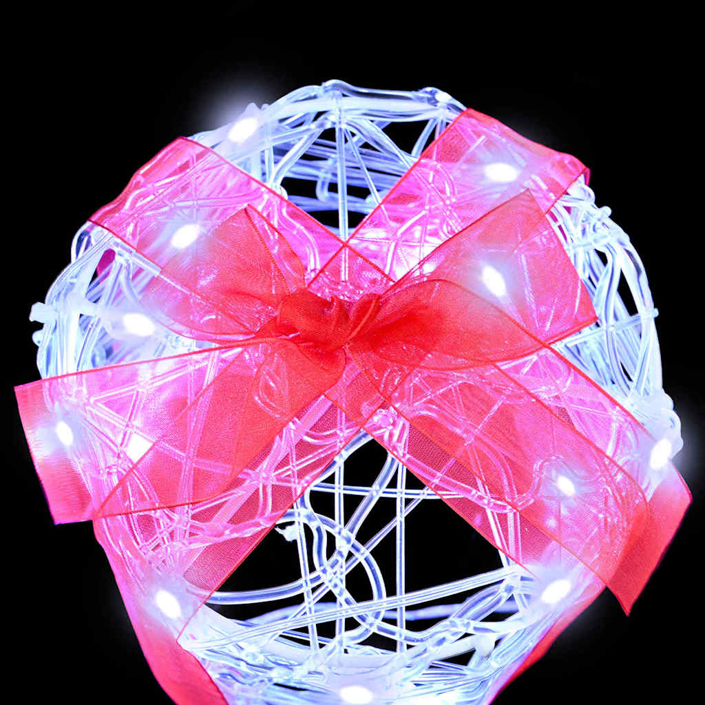 Decorație cutie de cadou 3 pcs Alb rece 20 x 20 x 21 cm Acril GartenMobel Dekor