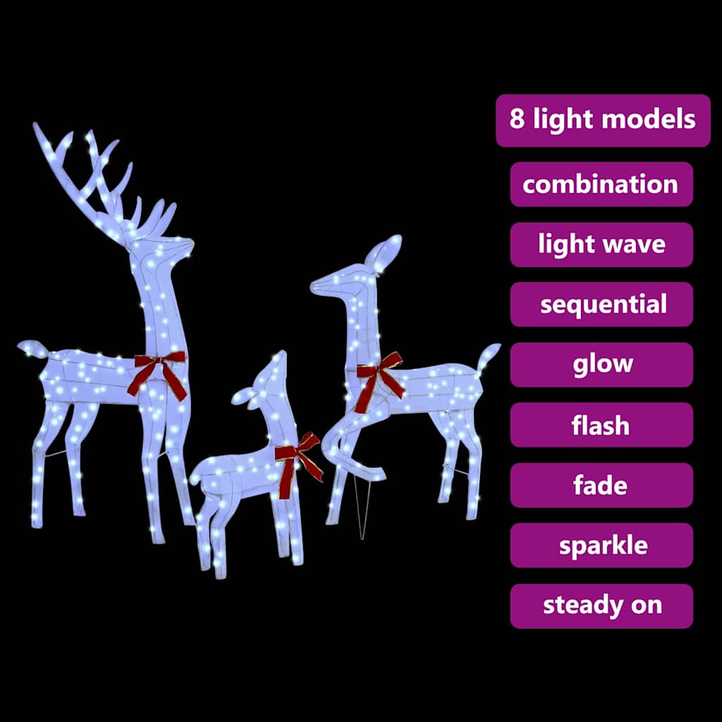 Familia Renilor 3 pcs Alb rece 68 x 26 x 127 cm țesătură GartenMobel Dekor