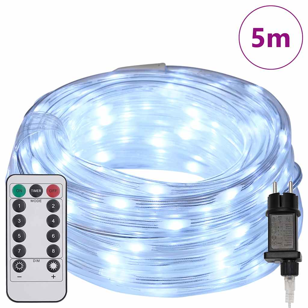 Lumină cu sfoară cu 120 LED Alb Rece 5 m PVC GartenMobel Dekor
