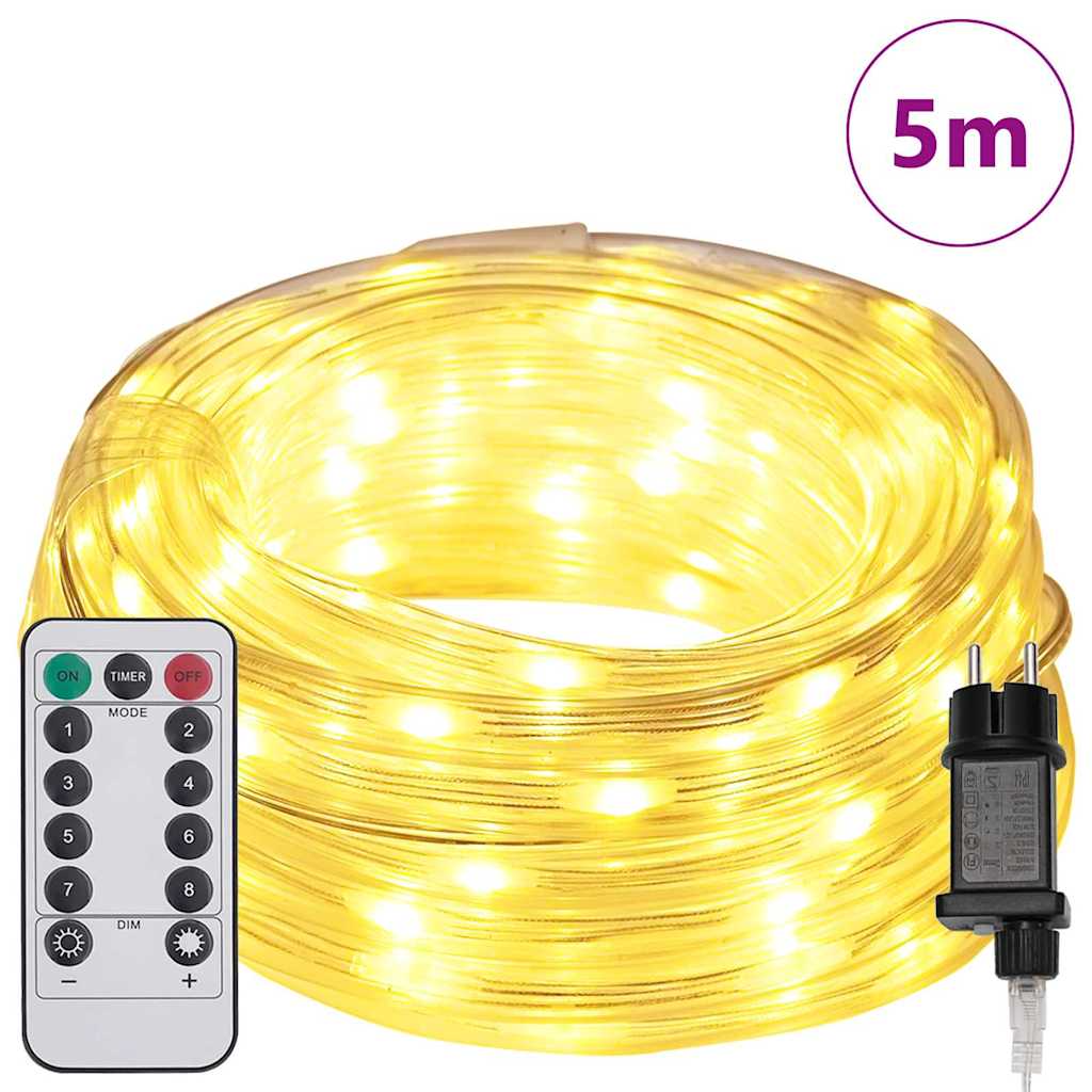 Lumină cu sfoară cu 120 LED Alb cald 5 m PVC GartenMobel Dekor
