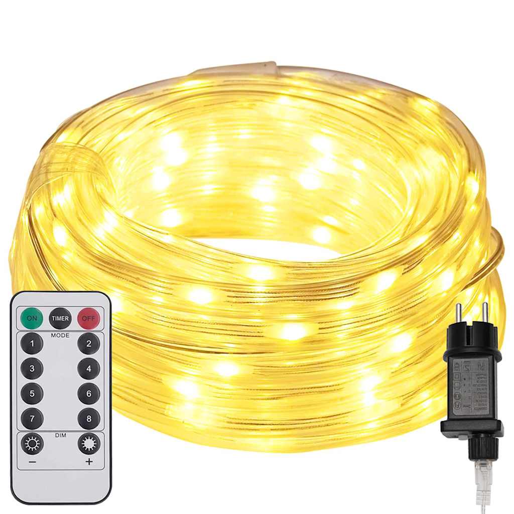 Lumină cu sfoară cu 120 LED Alb cald 5 m PVC GartenMobel Dekor