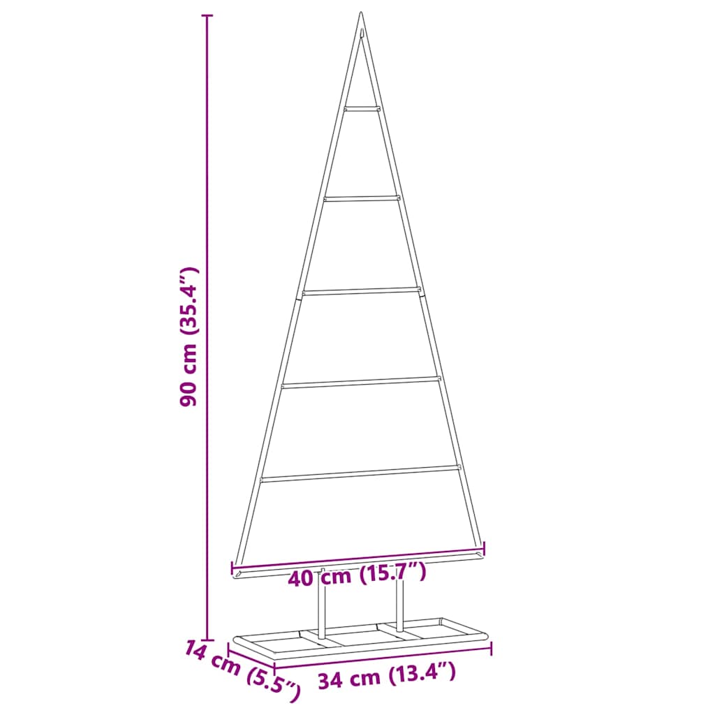 Pom de Crăciun din metal Auriu 90 cm Oțel vopsit în pulbere GartenMobel Dekor