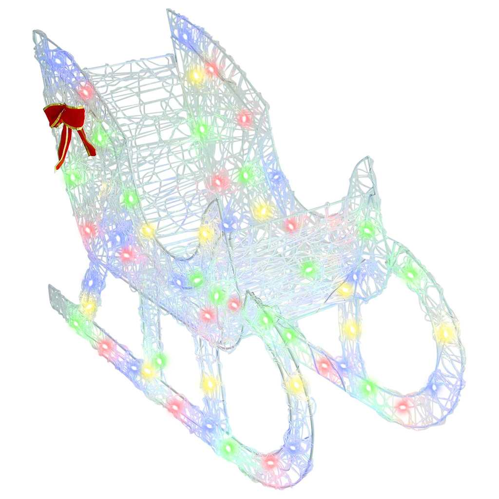 Sanie cu ren cu 200 LED colorat 70 x 26 x 128.5 cm Acril GartenMobel Dekor