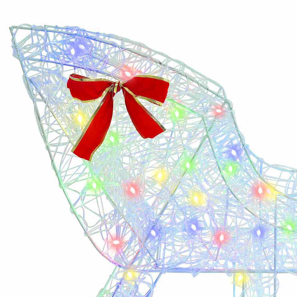 Sanie cu ren cu 200 LED colorat 70 x 26 x 128.5 cm Acril GartenMobel Dekor