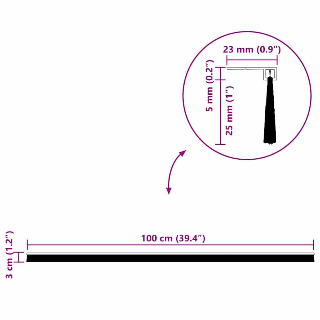 Dopuri pentru uși autoadezive 6 pcs Maro 100 cm GartenMobel Dekor