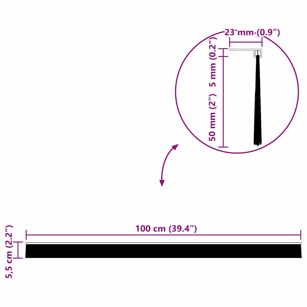 Dopuri pentru uși autoadezive 6 pcs Maro 100 cm GartenMobel Dekor