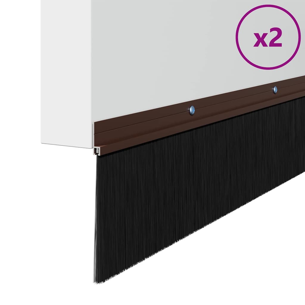 Perdele de ușă cu perii cu montare prin înșurubare 2 pcs Maro GartenMobel Dekor