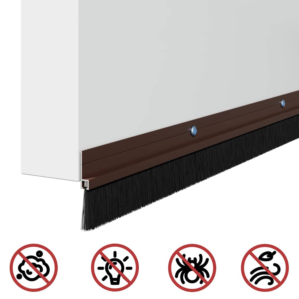 Perdele de ușă cu perii cu montare prin înșurubare 2 pcs Maro GartenMobel Dekor