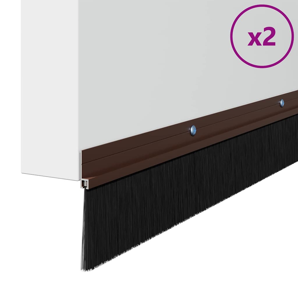 Perdele de ușă cu perii cu montare prin înșurubare 2 pcs Maro GartenMobel Dekor