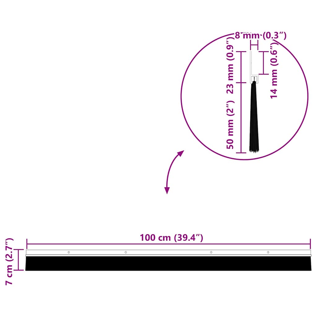 Perdele de ușă cu perii cu montare prin înșurubare 6 pcs Maro GartenMobel Dekor
