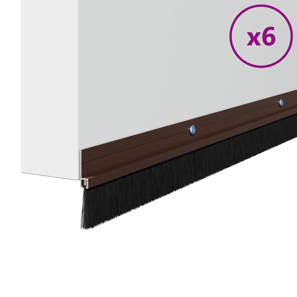 Perdele de ușă cu perii cu montare prin înșurubare 6 pcs Maro GartenMobel Dekor