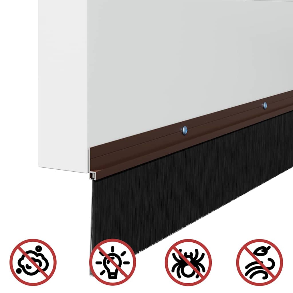 Perdele de ușă cu perii cu montare prin înșurubare 6 pcs Maro GartenMobel Dekor