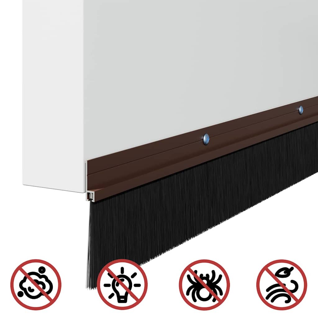 Perdele de ușă cu perii cu montare prin înșurubare 6 pcs Maro GartenMobel Dekor