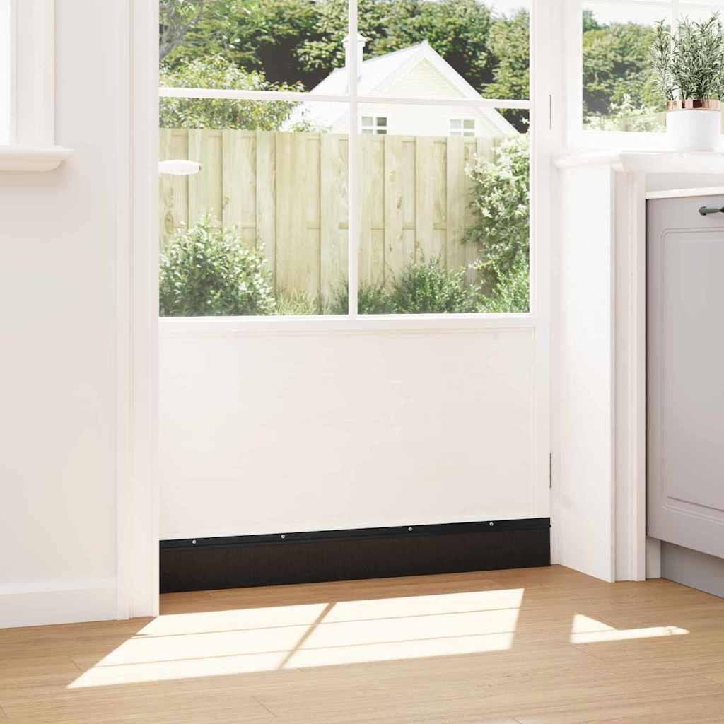 Perdele de ușă cu perii cu montare prin înșurubare 12 pcs Negru GartenMobel Dekor