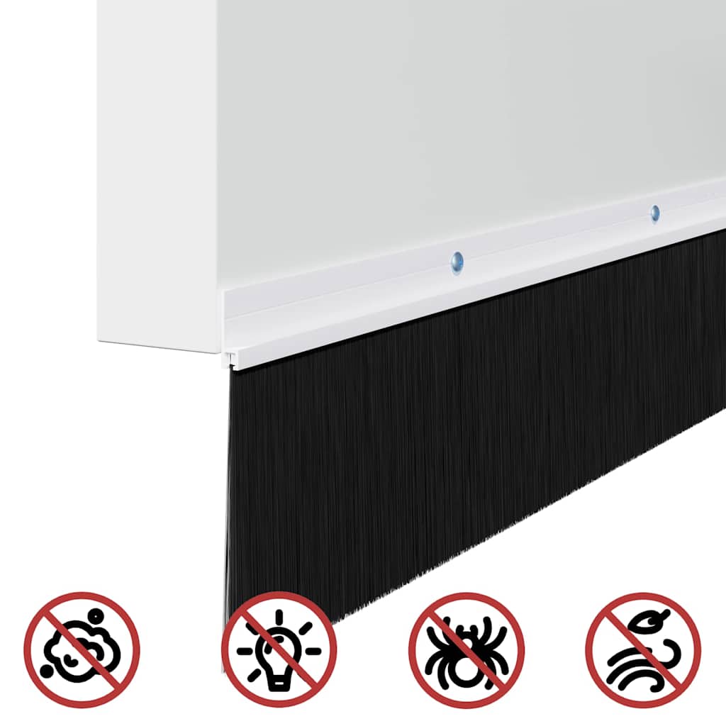 Perdele de ușă cu perii cu montare prin înșurubare 2 pcs Alb GartenMobel Dekor