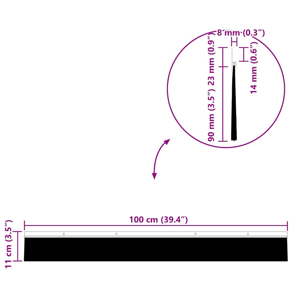 Perdele de ușă cu perii cu montare prin înșurubare 2 pcs Alb GartenMobel Dekor