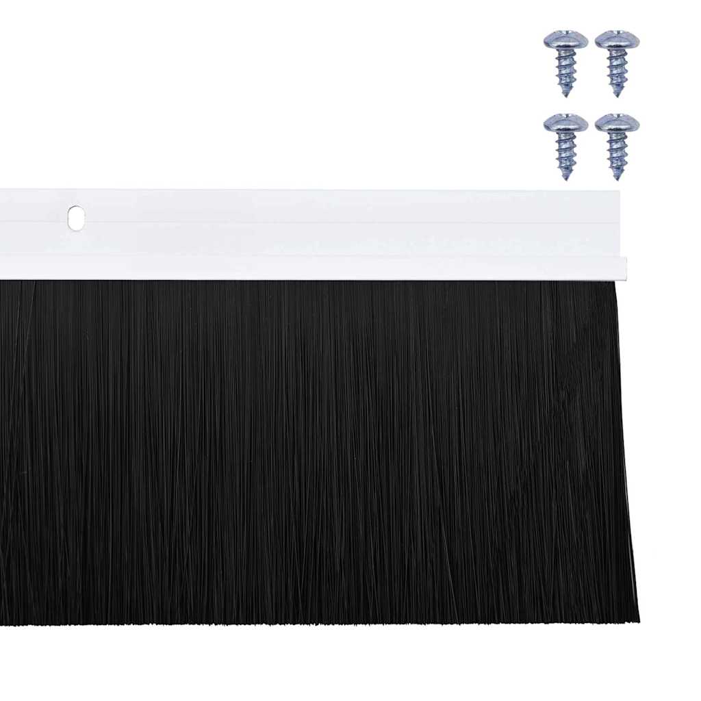 Perdele de ușă cu perii cu montare prin înșurubare 2 pcs Alb GartenMobel Dekor