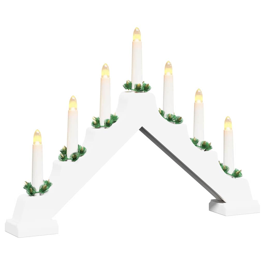 Pod din Lumânări de Crăciun cu 7 LED 3 pcs Alb 39.5 x 5 x 29 cm GartenMobel Dekor