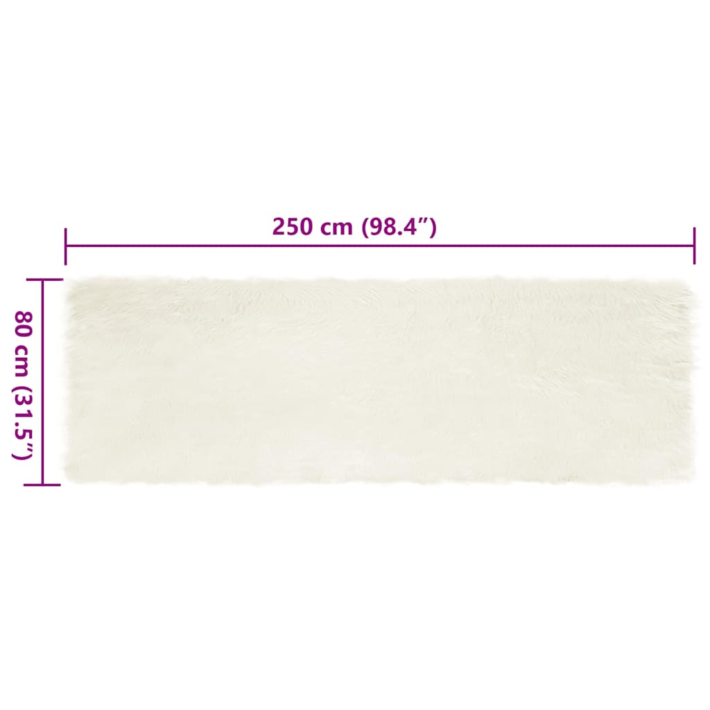 Covoare Alb 80 x 250 cm Acrilic, poliester GartenMobel Dekor