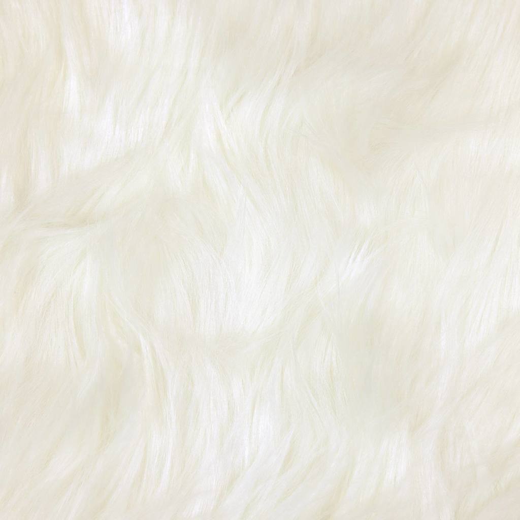 Covor Faux din Lână de oaie Alb 160 x 160 cm Poliester GartenMobel Dekor