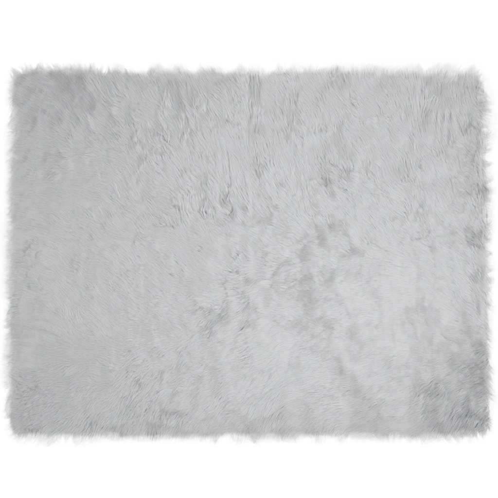 Covor Faux din Lână de oaie Gri 240 x 340 cm Poliester GartenMobel Dekor